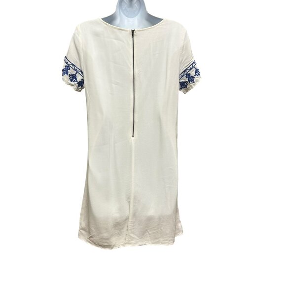 Lulus Tale to Tell Blue and Ivory Embroidered Shift Dress Size M - Picture 3 of 6